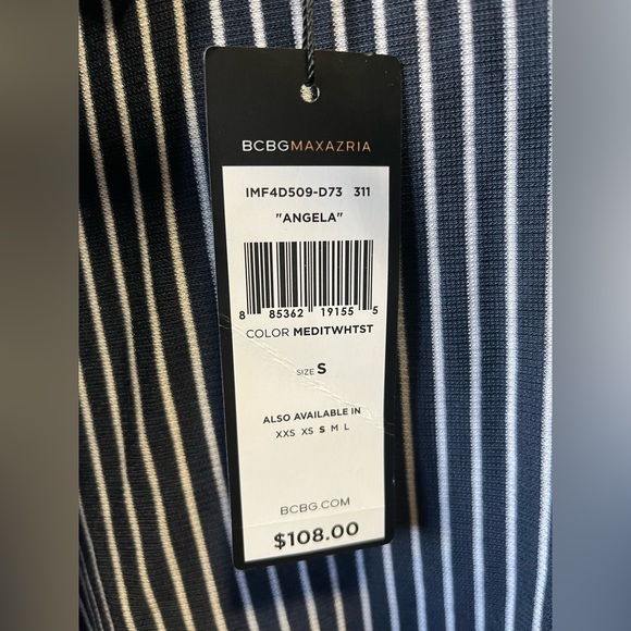 BCBGMaxazria Women's Small "Angel" Cardigan Wrap Sweater Blue/White Stripes - Picture 4 of 5